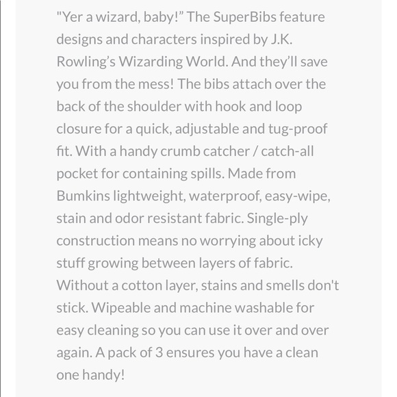 New 6-24m Slytherin Harry Potter Bumkins waterproof bibs. 3 pack. BNWT. - Picture 3 of 9